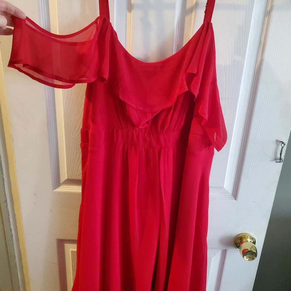 Torrid cold shoulder ruffle dress